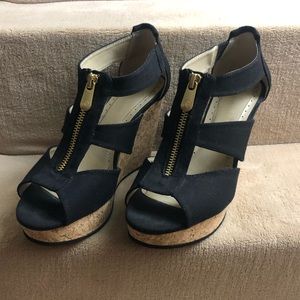 Black wedge sandal